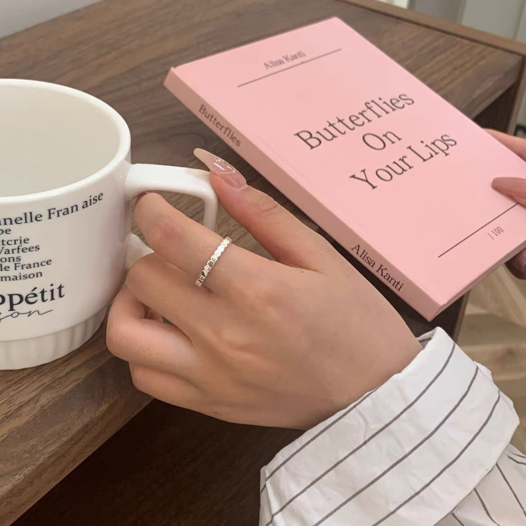 Nhẫn Hở Mạ Bạc 925 Hình Vuông Kiểu Dáng Đơn Giản Cho Nữ