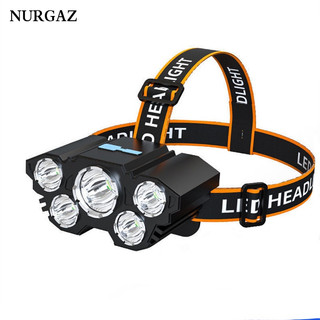 Đèn pha NURGAZ năm bóng led siêu sáng sạc lại ngoài trời