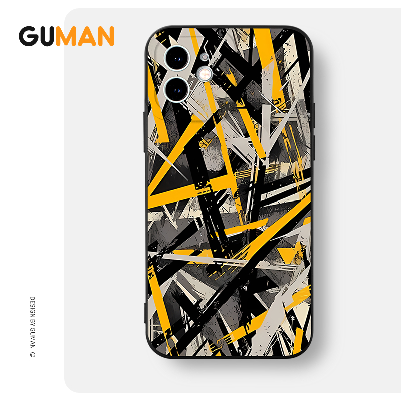 Ốp lưng GUMAN mềm ngầu đen dễ thương đẹp Cho iPhone 15 14 13 12 11 Pro Max SE 2020 X XR XS 8 7 ip 6S 6 Plus kute xyb2367