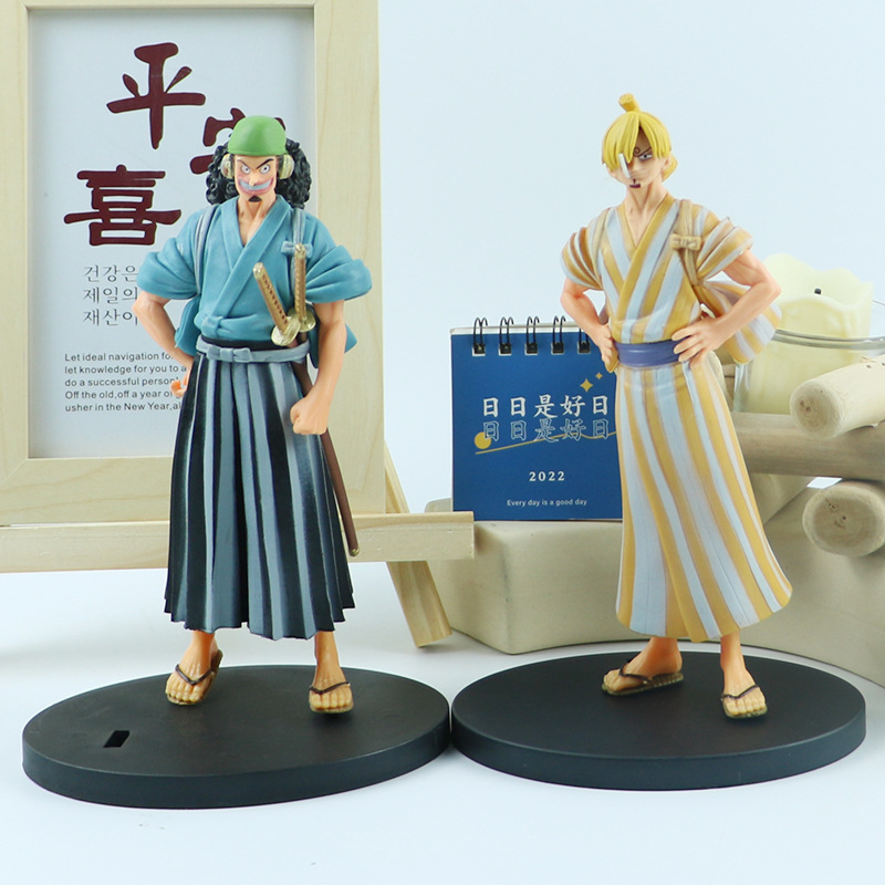 Mô Hình Nhân Vật monkey d luffy Rosoa zoro usopp Mặc kimono Bằng pvc 5 Kiểu 16-18cm
