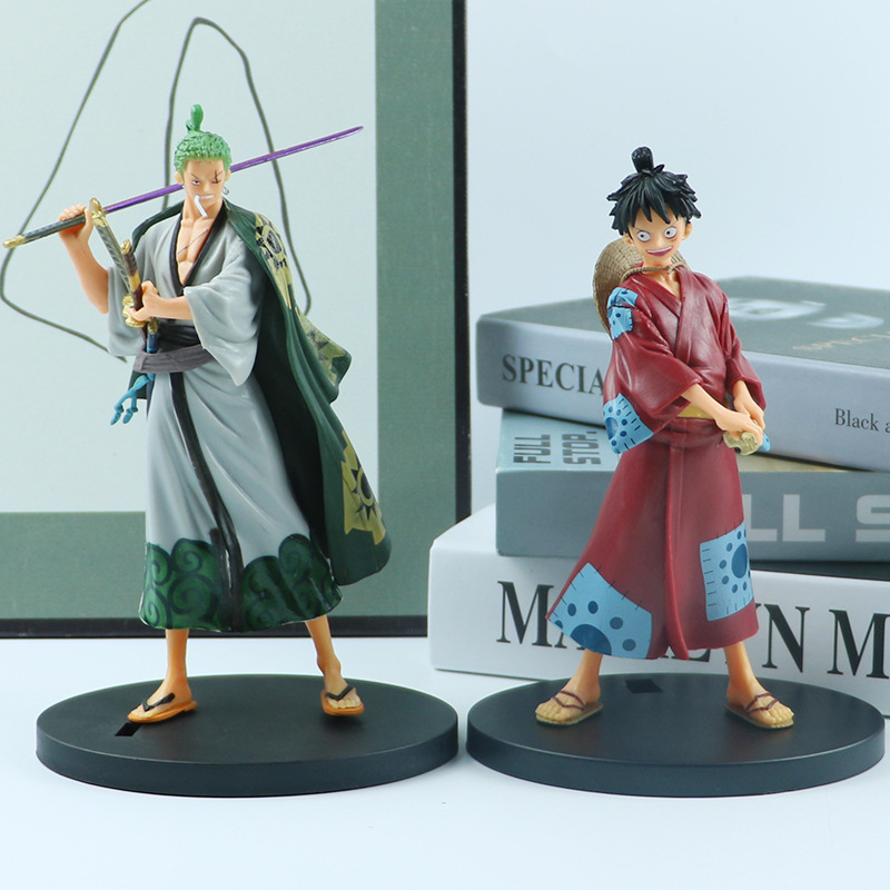 Mô Hình Nhân Vật monkey d luffy Rosoa zoro usopp Mặc kimono Bằng pvc 5 Kiểu 16-18cm