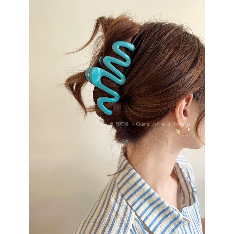 Kẹp Lượn Sóng Bằng acrylic Màu Sắc Cho Nữ