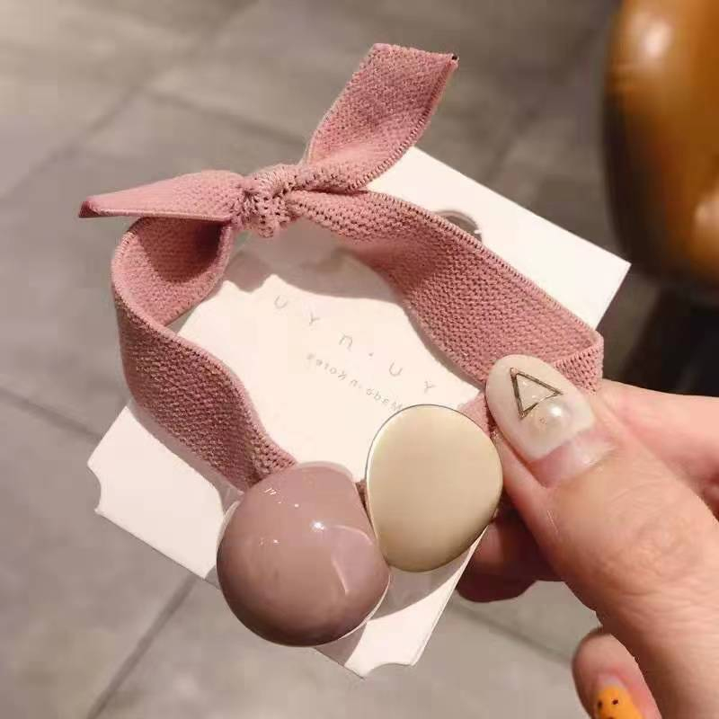 Dây Cột Tóc Co Giãn Hình Trái Tim Xinh Xắn Thời Trang Cho Nữ