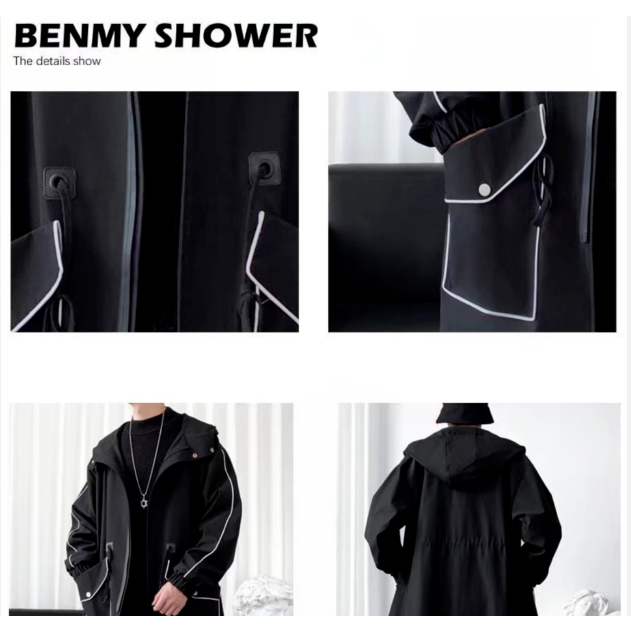 Hàng Có Sẵn Áo Khoác Gió Dáng Rộng Dài Qua Gối Có Mũ Trùm Phong Cách Hong Kong Mùa Thu Và Mùa Đông Cá Tính Cho Nam