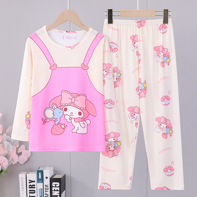 Set đồ ngủ dài họa tiết mèo Hello Kitty dễ thương cho bé gái