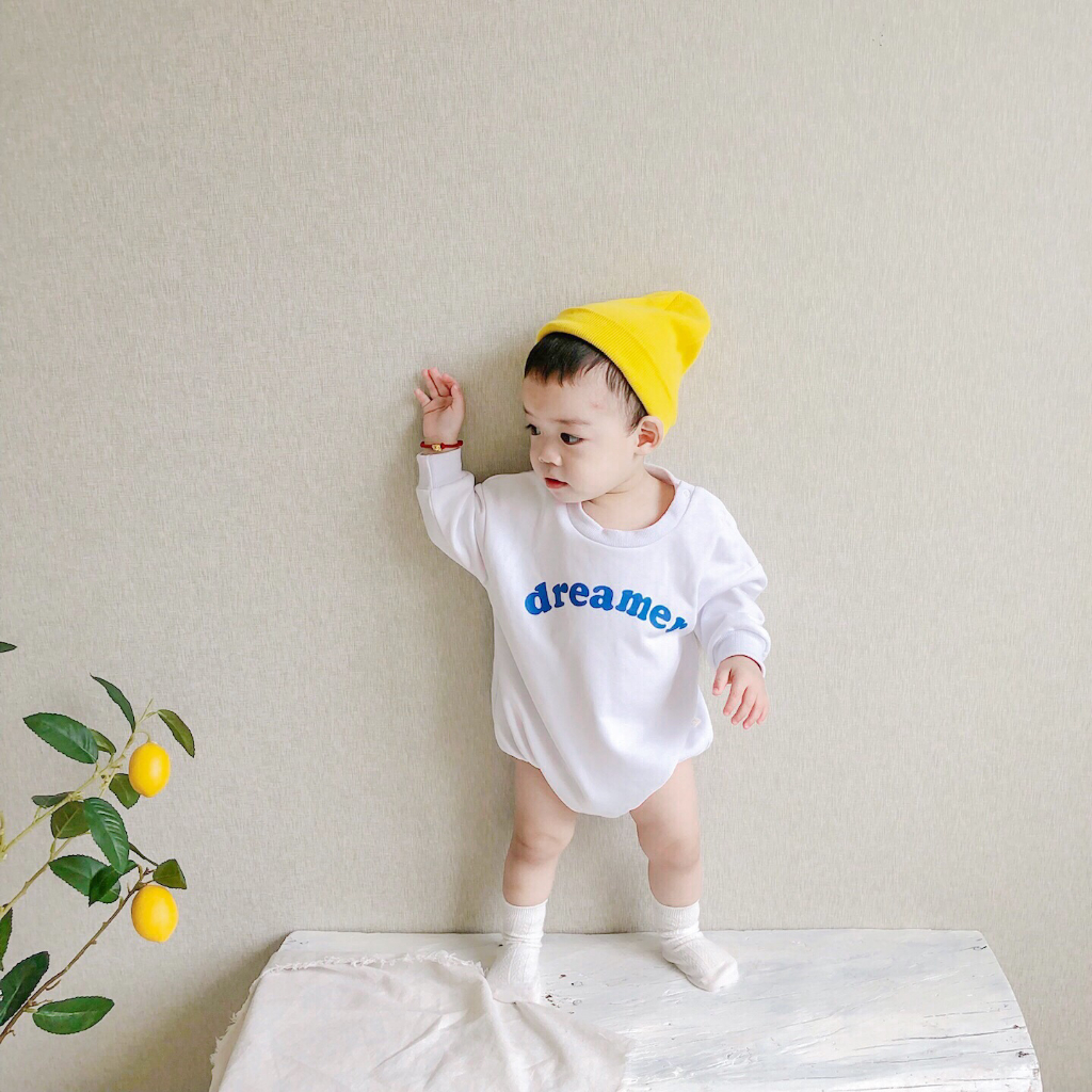 Áo Liền Quần Tay Dài In Họa Tiết Hoạt Hình Dành Cho Bé Sơ Sinh