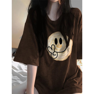 Áo Thun cotton khô Tay Ngắn In Họa Tiết Mặt Cười Phong Cách Hàn Quốc Thời Trang Cho  Nam Nữ Rio