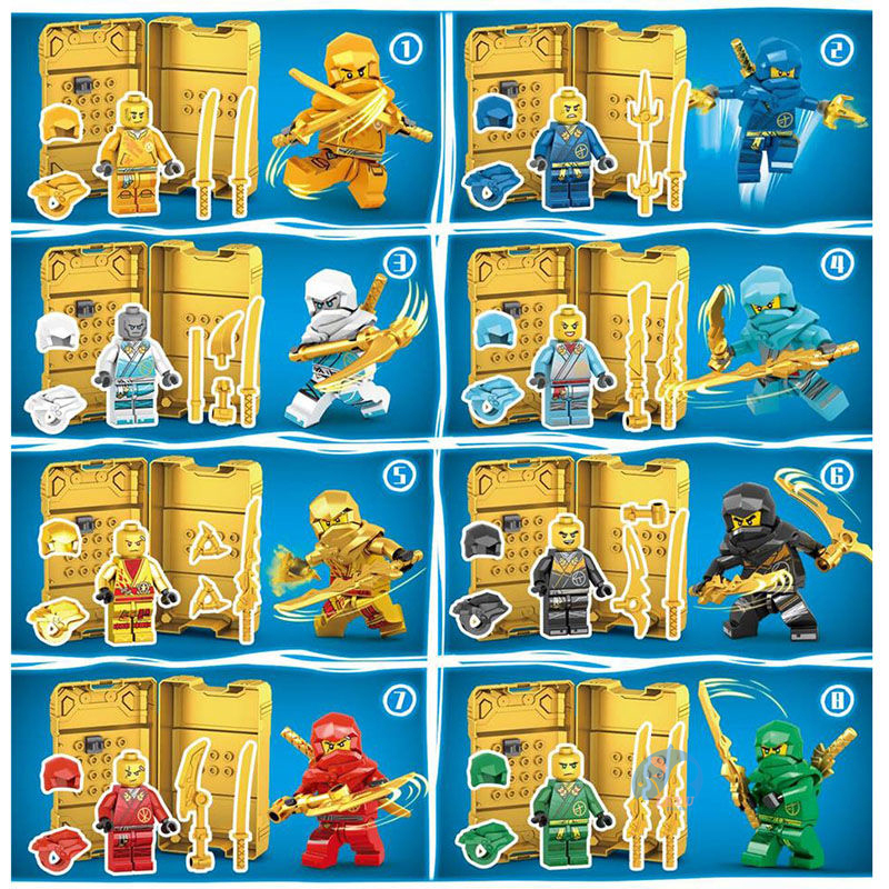 Mô Hình Đồ Chơi Xây Dựng ninjago 8 Trong 1 Có Hộp Trưng Bày Giáo Dục Trẻ Em