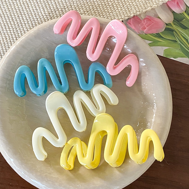 Kẹp Lượn Sóng Bằng acrylic Màu Sắc Cho Nữ