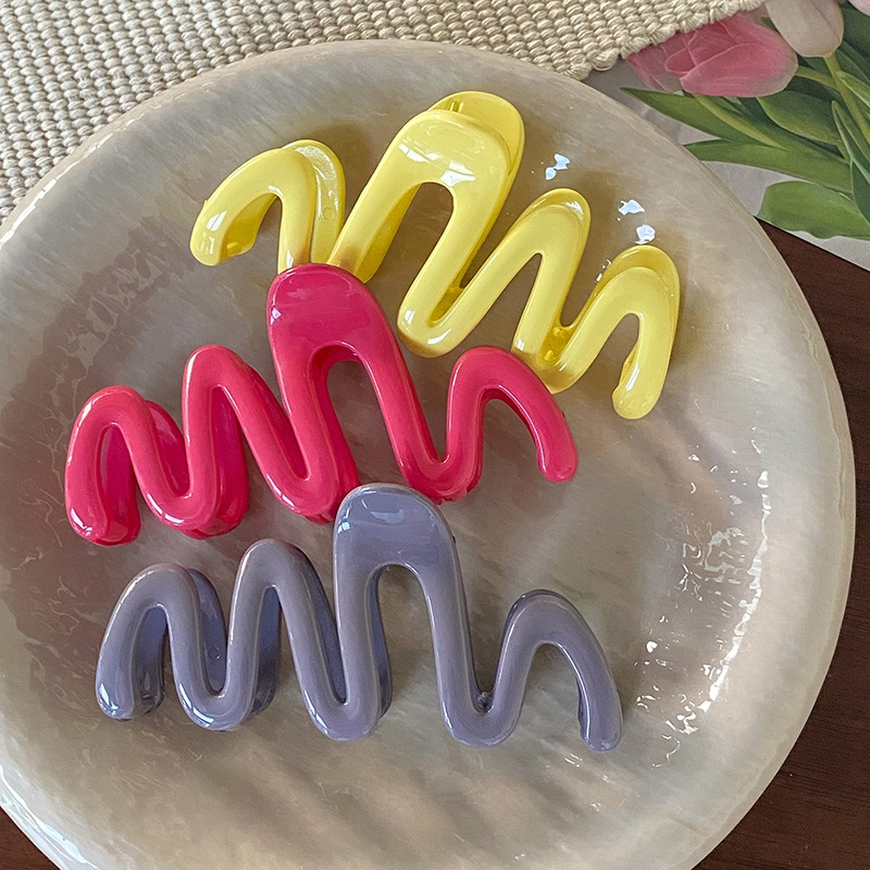 Kẹp Lượn Sóng Bằng acrylic Màu Sắc Cho Nữ
