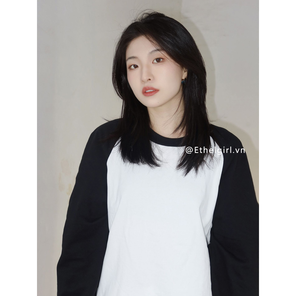 Ethelgirl Áo Thun Nữ Dài Tay Cổ Tròn Thời Trang Hàn