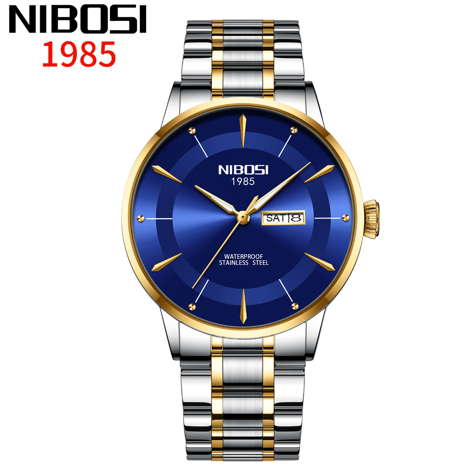 Nibosi Đồng Hồ Nam Chống Thấm Nước Có Lịch 2607
