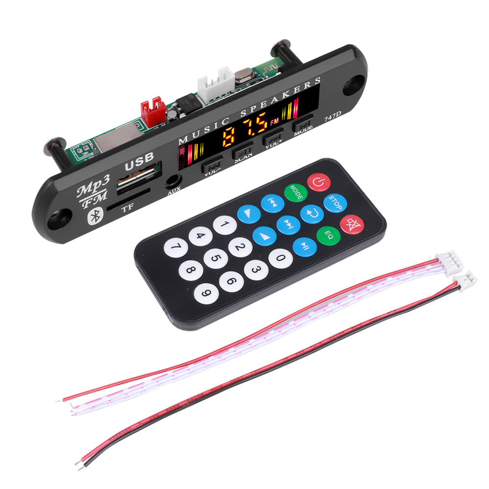 Bảng Mạch Giải Mã Bluetooth 5.0 MP3 DC 5V 12V MP3 WMA Cổng USB TF FM Radio MP3 Chuyên Dụng