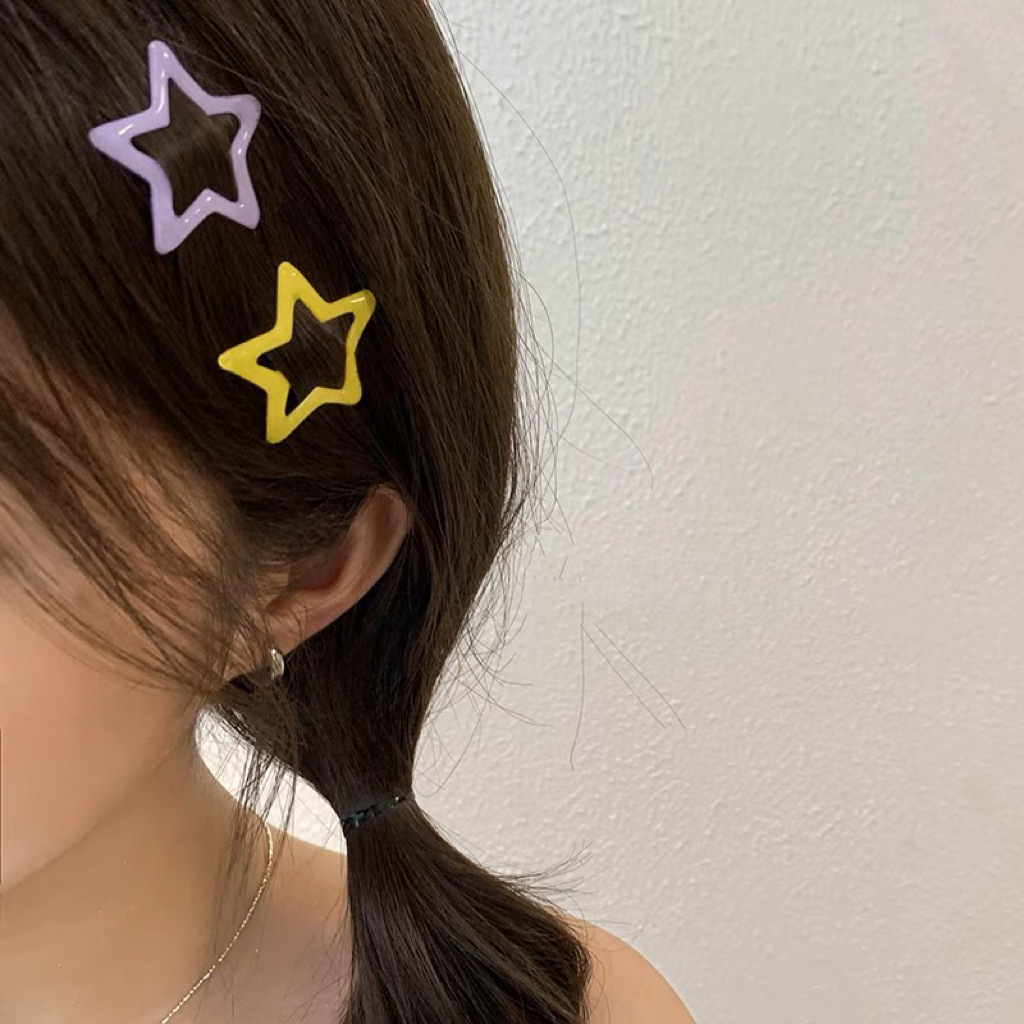 Kẹp Tóc Hình Ngôi Sao Năm Cánh Nhiều Màu Sắc Phong Cách Hàn Quốc Dễ Thương Cho Bé Gái