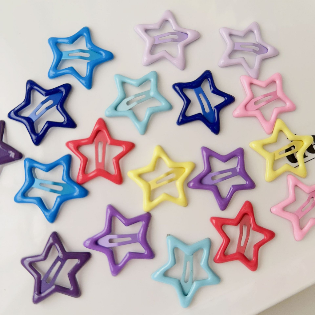 Kẹp Tóc Hình Ngôi Sao Năm Cánh Nhiều Màu Sắc Phong Cách Hàn Quốc Dễ Thương Cho Bé Gái