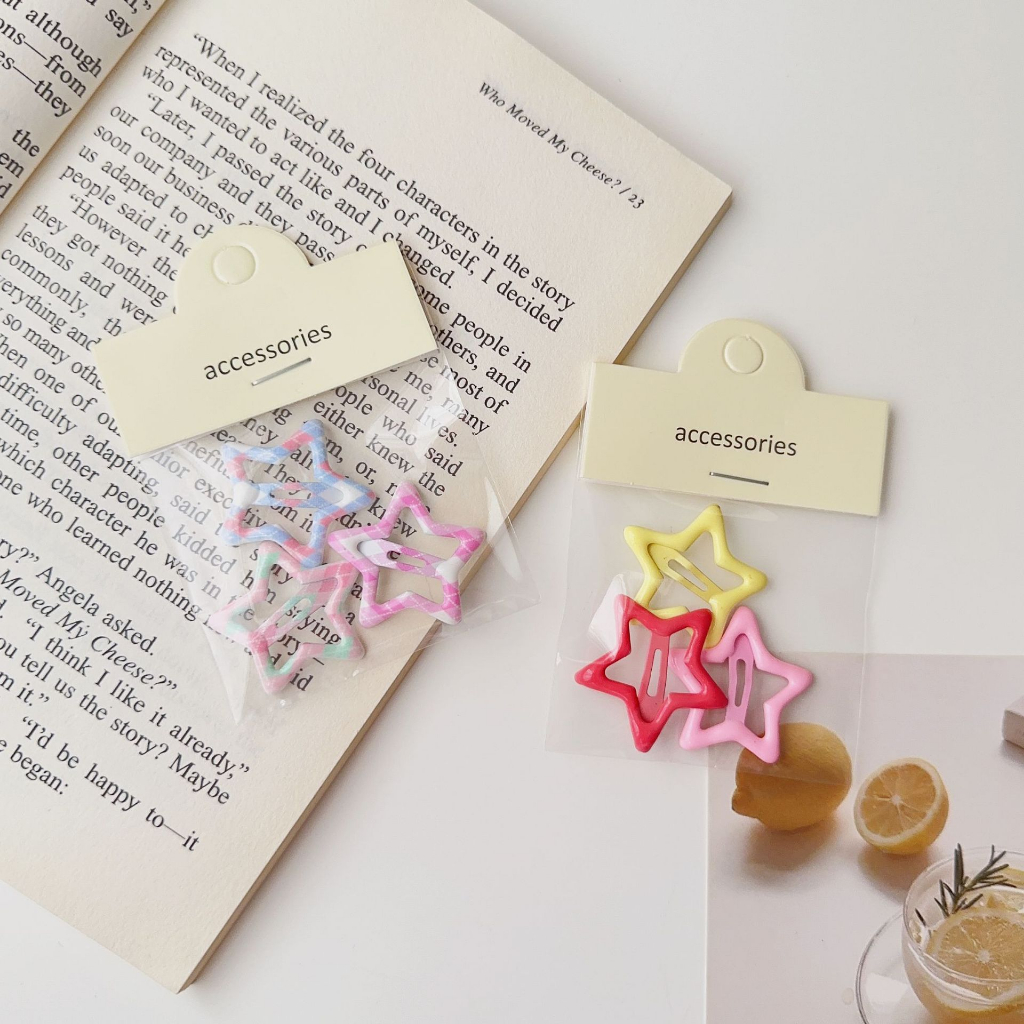 Kẹp Tóc Hình Ngôi Sao Năm Cánh Nhiều Màu Sắc Phong Cách Hàn Quốc Dễ Thương Cho Bé Gái