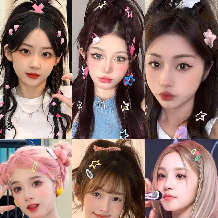 Kẹp Tóc Hình Ngôi Sao Năm Cánh Nhiều Màu Sắc Phong Cách Hàn Quốc Dễ Thương Cho Bé Gái