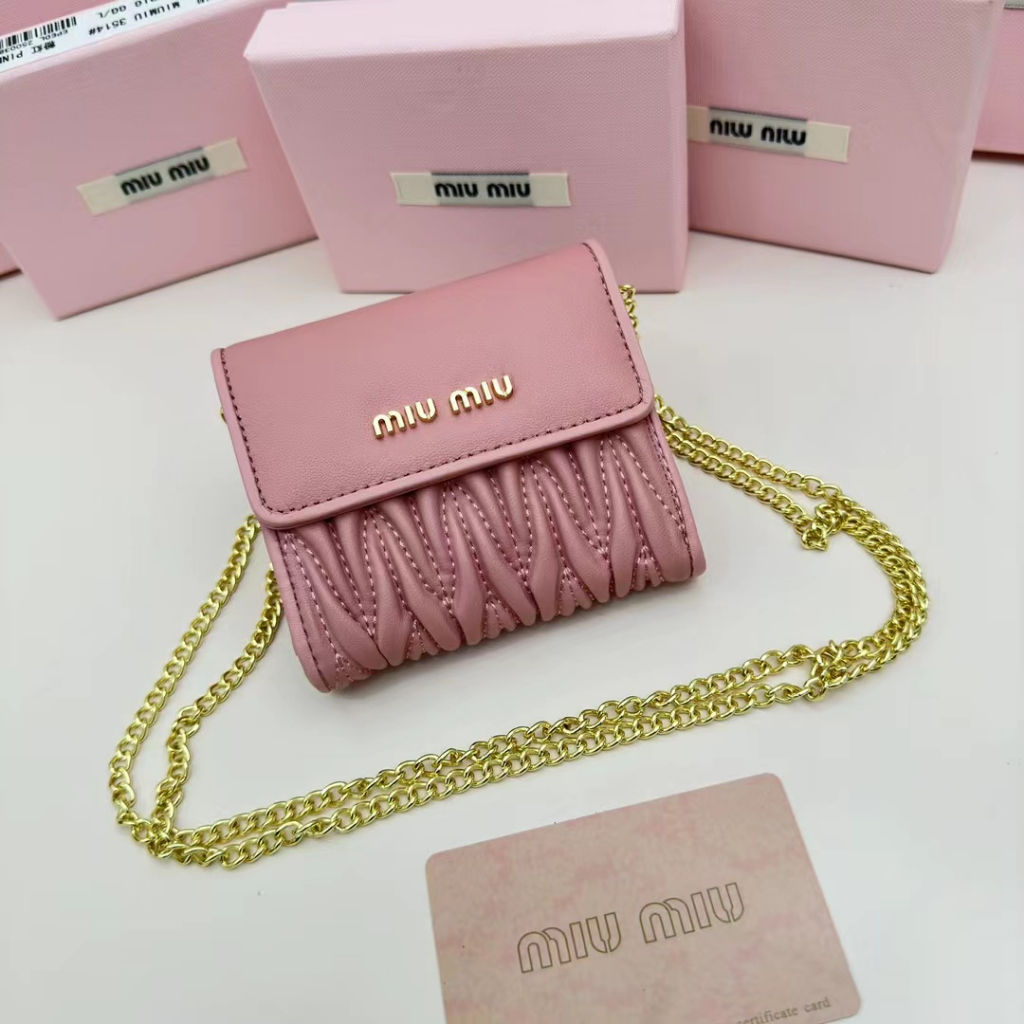 Ví Đựng miumiumiomiomio100% Chính Hãng Có Dây Xích 3512