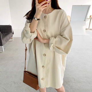 Đầm midi Tay Dài Dáng Rộng Kiểu Hàn Quốc Xinh Xắn Cho Nữ