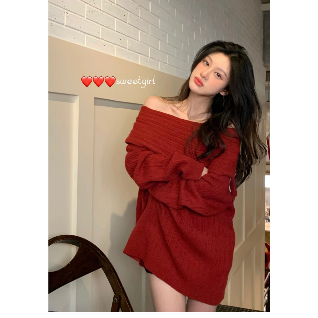 Cocory vn Áo sweater Dệt Kim Tay Dài Dáng Rộng Màu Trơn Phong Cách Hàn Quốc Thời Trang Cho Nữ y2k