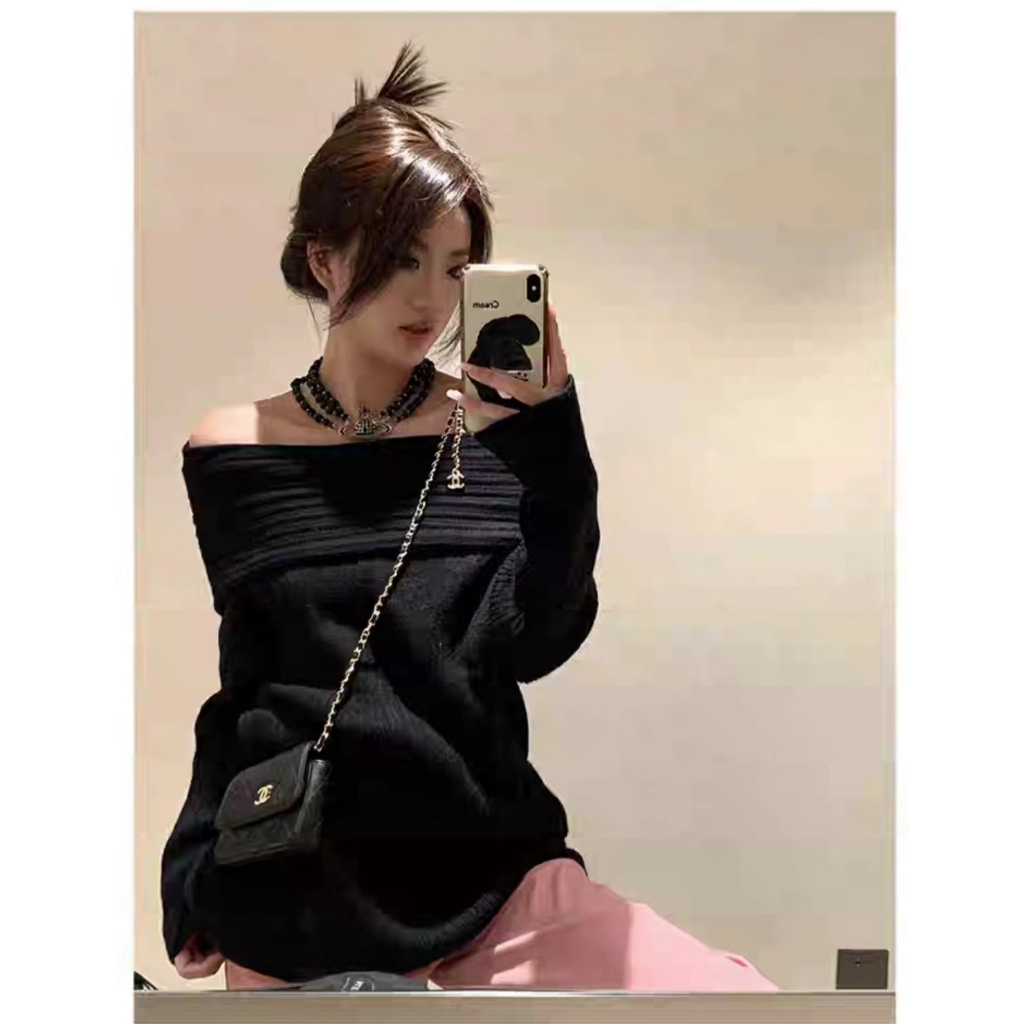Cocory vn Áo sweater Dệt Kim Tay Dài Dáng Rộng Màu Trơn Phong Cách Hàn Quốc Thời Trang Cho Nữ y2k