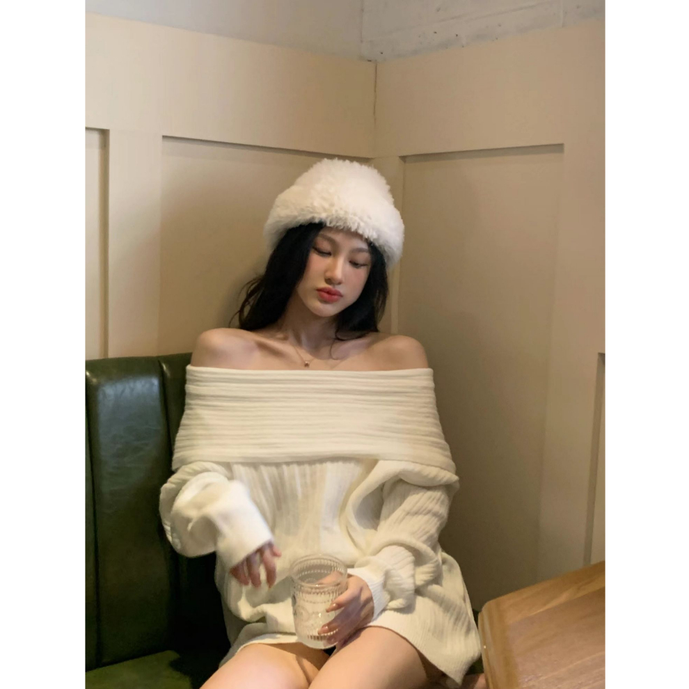 Cocory vn Áo sweater Dệt Kim Tay Dài Dáng Rộng Màu Trơn Phong Cách Hàn Quốc Thời Trang Cho Nữ y2k