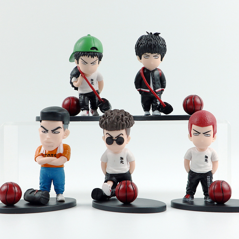 Set 5 Mô Hình Nhân Vật Hoạt Hình Slam Dunk 8.5cm Trang Trí