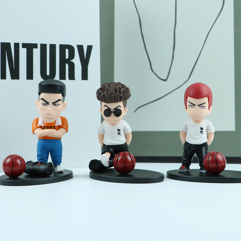 Set 5 Mô Hình Nhân Vật Hoạt Hình Slam Dunk 8.5cm Trang Trí