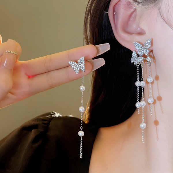 Bông Tai Dáng Dài Đính Đá Zircon Lấp Lánh Thời Trang Hàn Quốc S925 Dành Cho Nữ