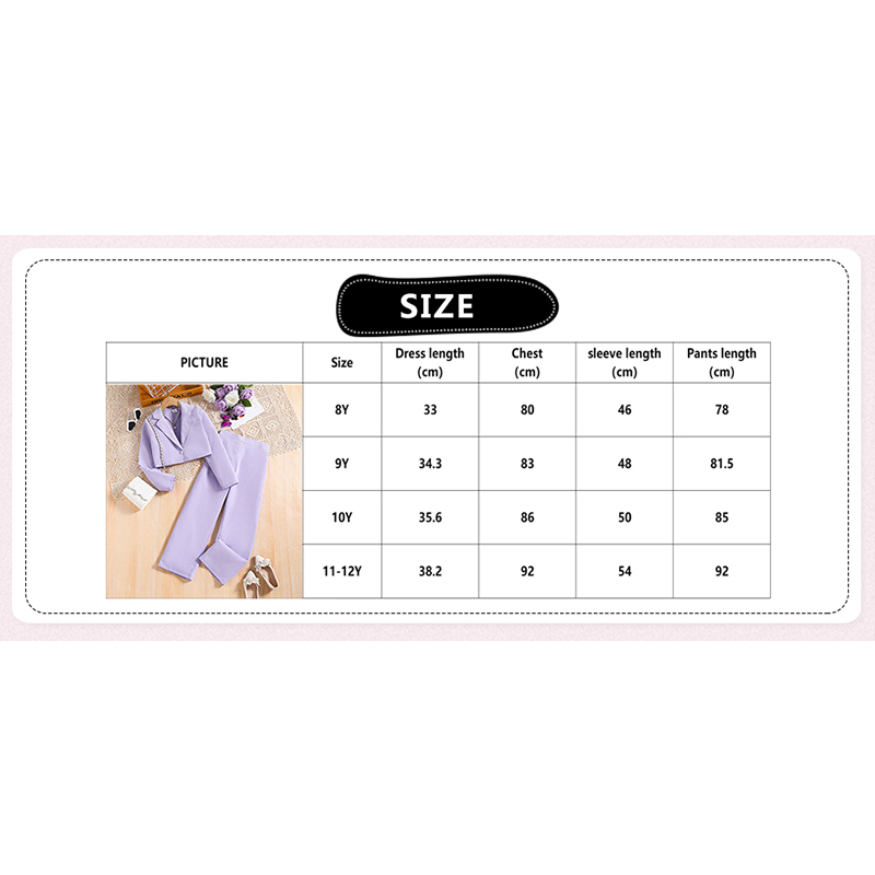 Siyyis Bộ Áo Khoác + Quần Lưng Thun Phong Cách Thời Trang Thường Ngày Màu Tím Dành Cho Bé Gái 8-12 Tuổi