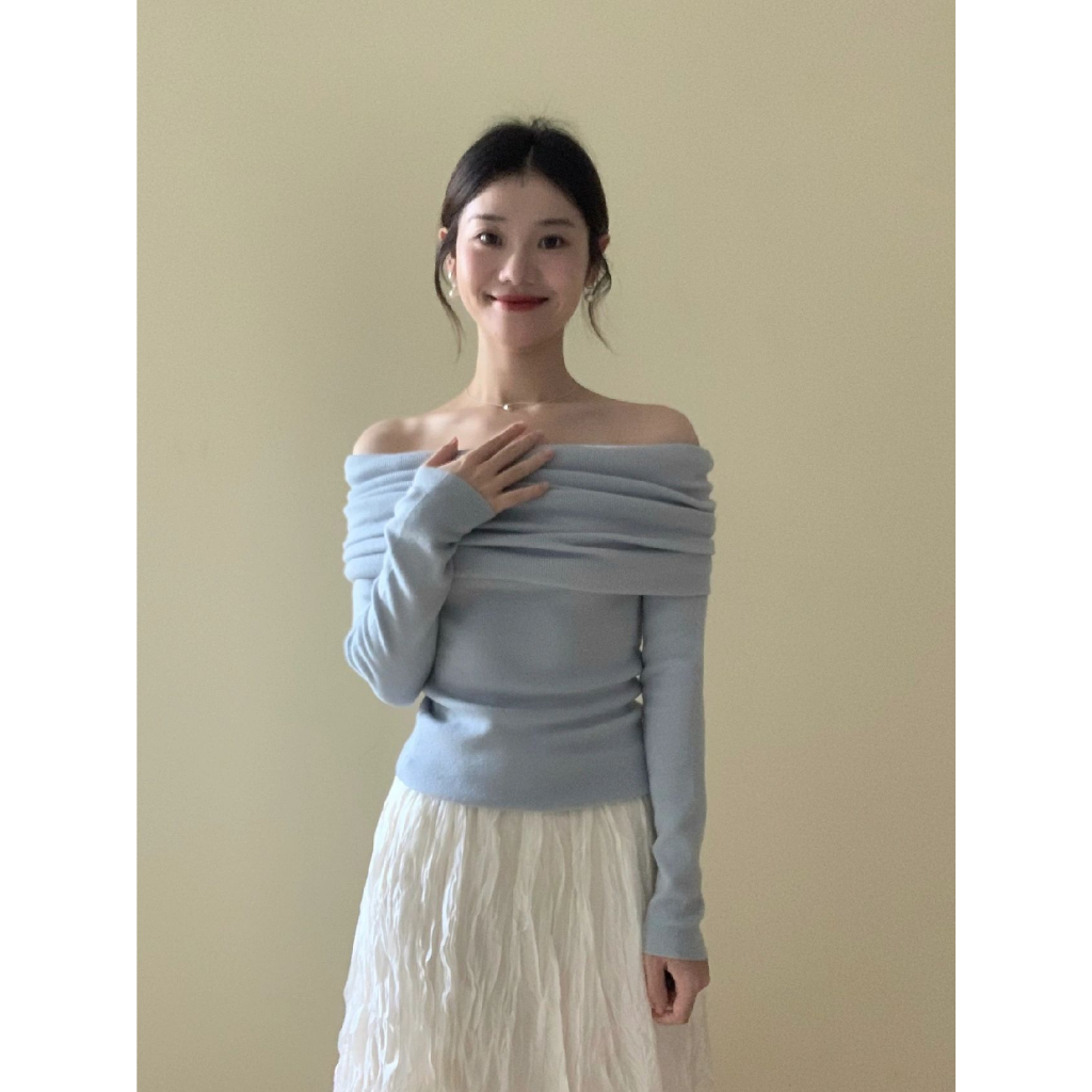 Áo sweater Trễ Vai Phong Cách Thời Trang Hàn Quốc Dành Cho Nữ