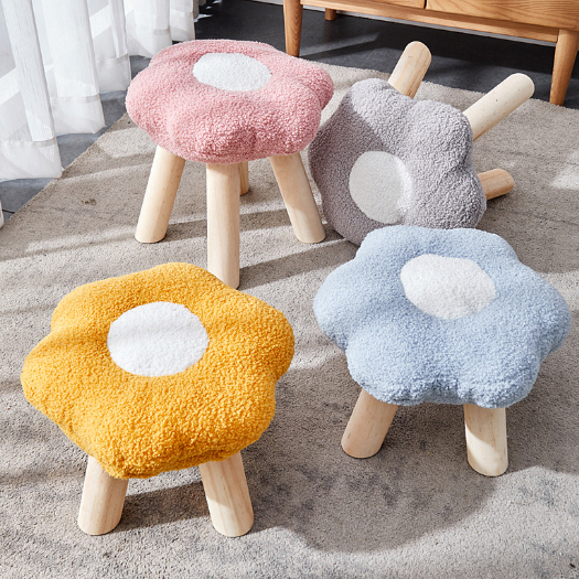 Ghế đẩu nhỏ NAFENAI kiểu cánh hoa dễ thương trang trí phòng khách nhà cửa