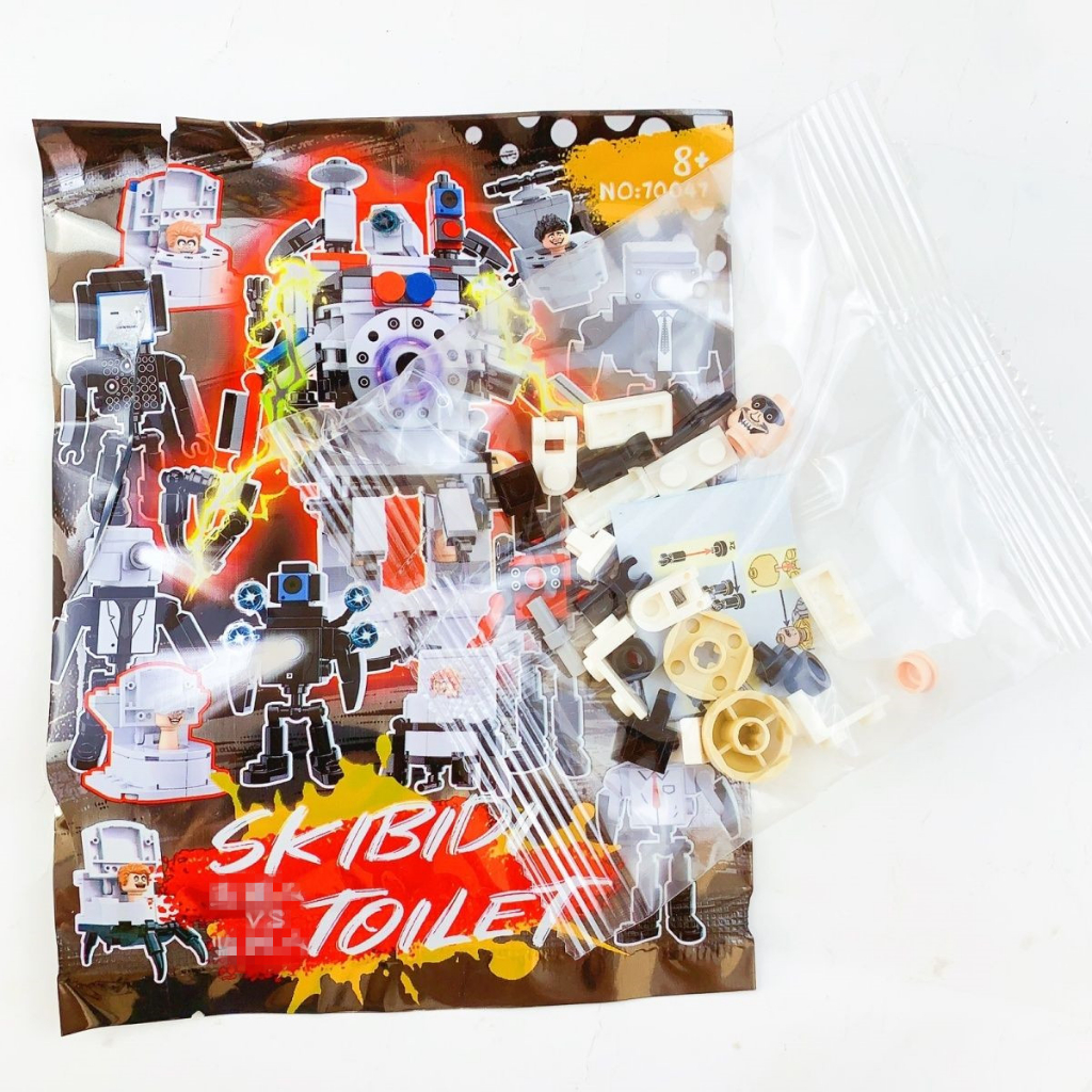 Skibidi Bộ Đồ Chơi Lắp Ráp Mô Hình toilet mini