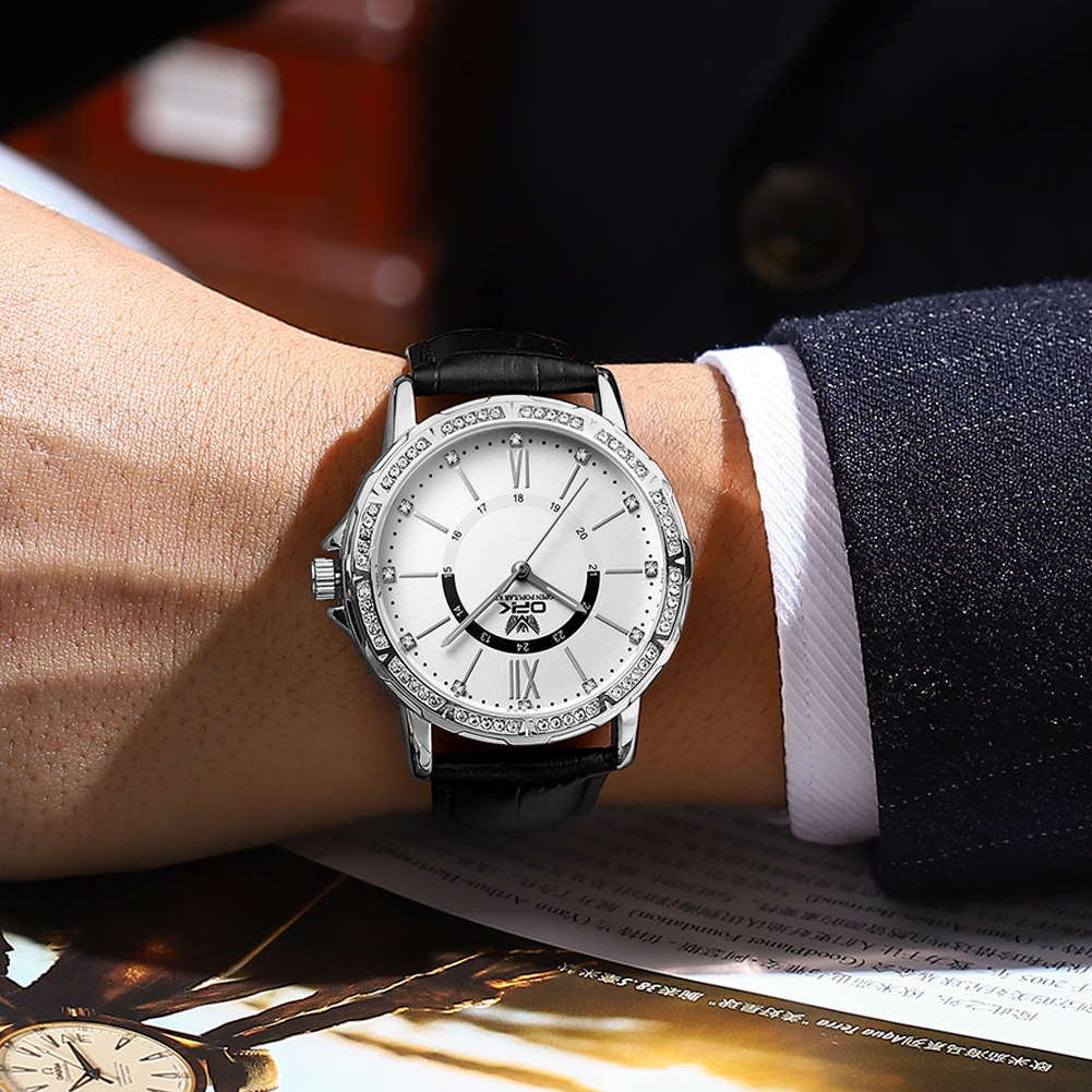 OPK Đồng Hồ Nam Chính Hãng Dây Da Bò Chống Thấm Nước Sâu Hiệu ứng Phát Sáng 8161