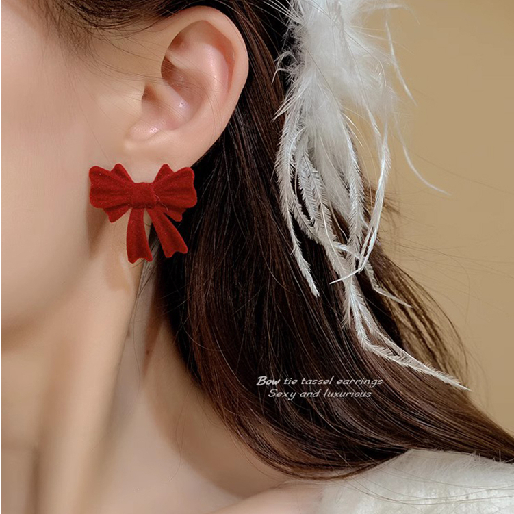 Đôi Bông Tai Dáng Dài Phối Nơ Thời Trang Cao Cấp Cho Nữ