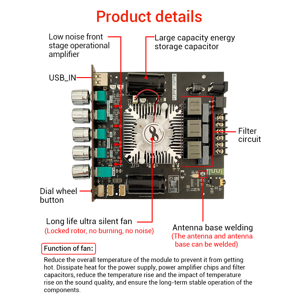 DIYMORE Mô Đun Khuếch Đại Âm Thanh ht21 2nd generation tda7498e 2.1 bluetooth 5.0 160w * 2 + 22w dc 15~36v