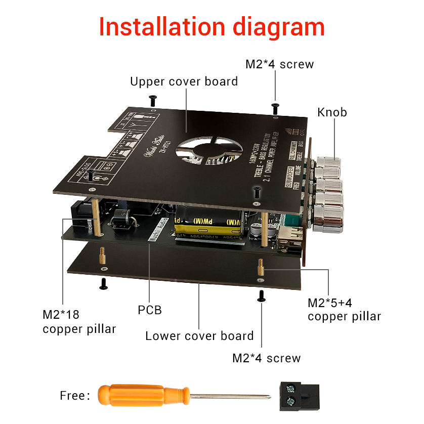 DIYMORE Mô Đun Khuếch Đại Âm Thanh ht21 2nd generation tda7498e 2.1 bluetooth 5.0 160w * 2 + 22w dc 15~36v