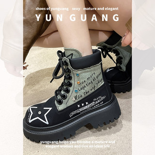 Giày Bốt martin yunguang martin Đế Dày Đính Đá Trang Trí Mới Cho Nữ Dễ Phối Đồ
