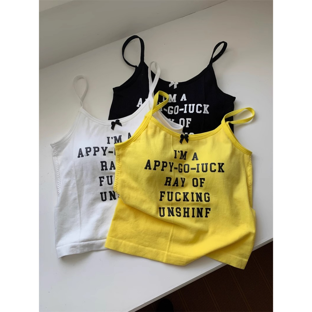 Áo Ngực Thể Thao Chất Liệu cotton In Chữ Thoải Mái Thời Trang Cho Nữ#2039