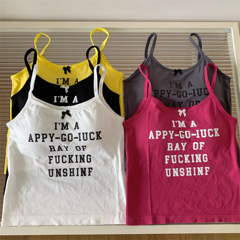 Áo Ngực Thể Thao Chất Liệu cotton In Chữ Thoải Mái Thời Trang Cho Nữ#2039