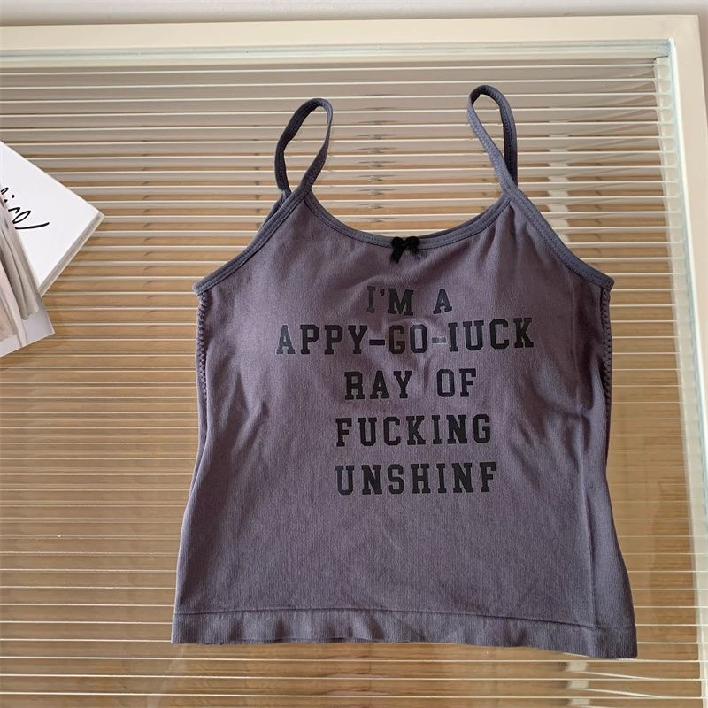 Áo Ngực Thể Thao Chất Liệu cotton In Chữ Thoải Mái Thời Trang Cho Nữ#2039