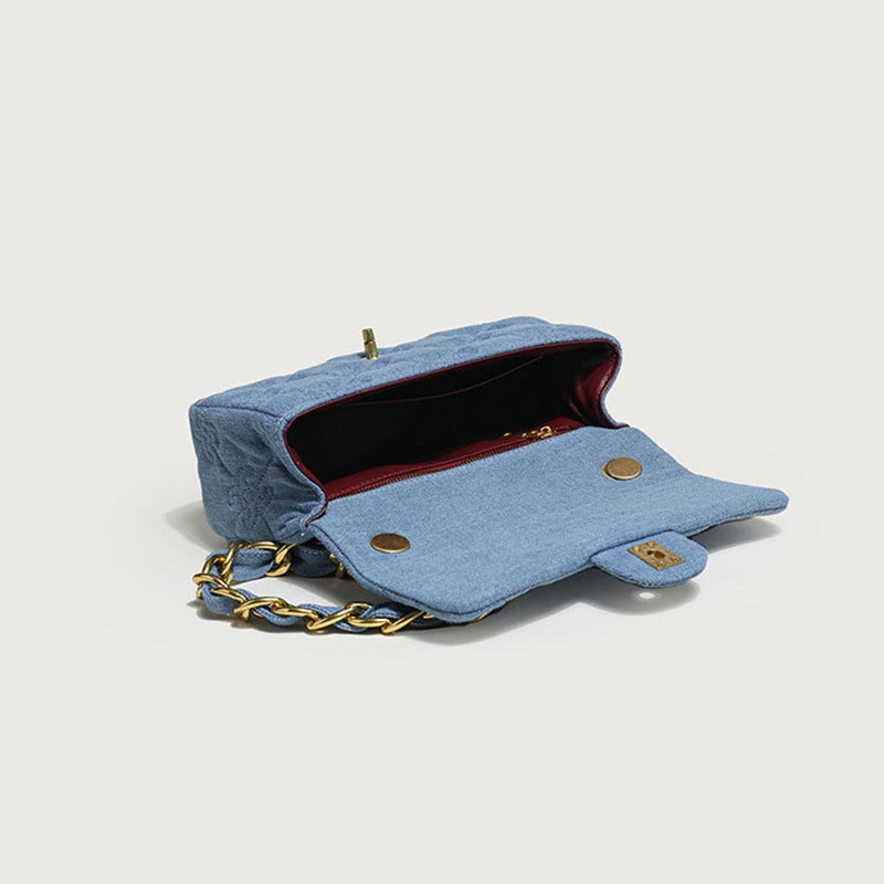 Túi denim Đeo Vai Họa Tiết Thêu Xinh Xắn Thời Trang Dành Cho Nữ