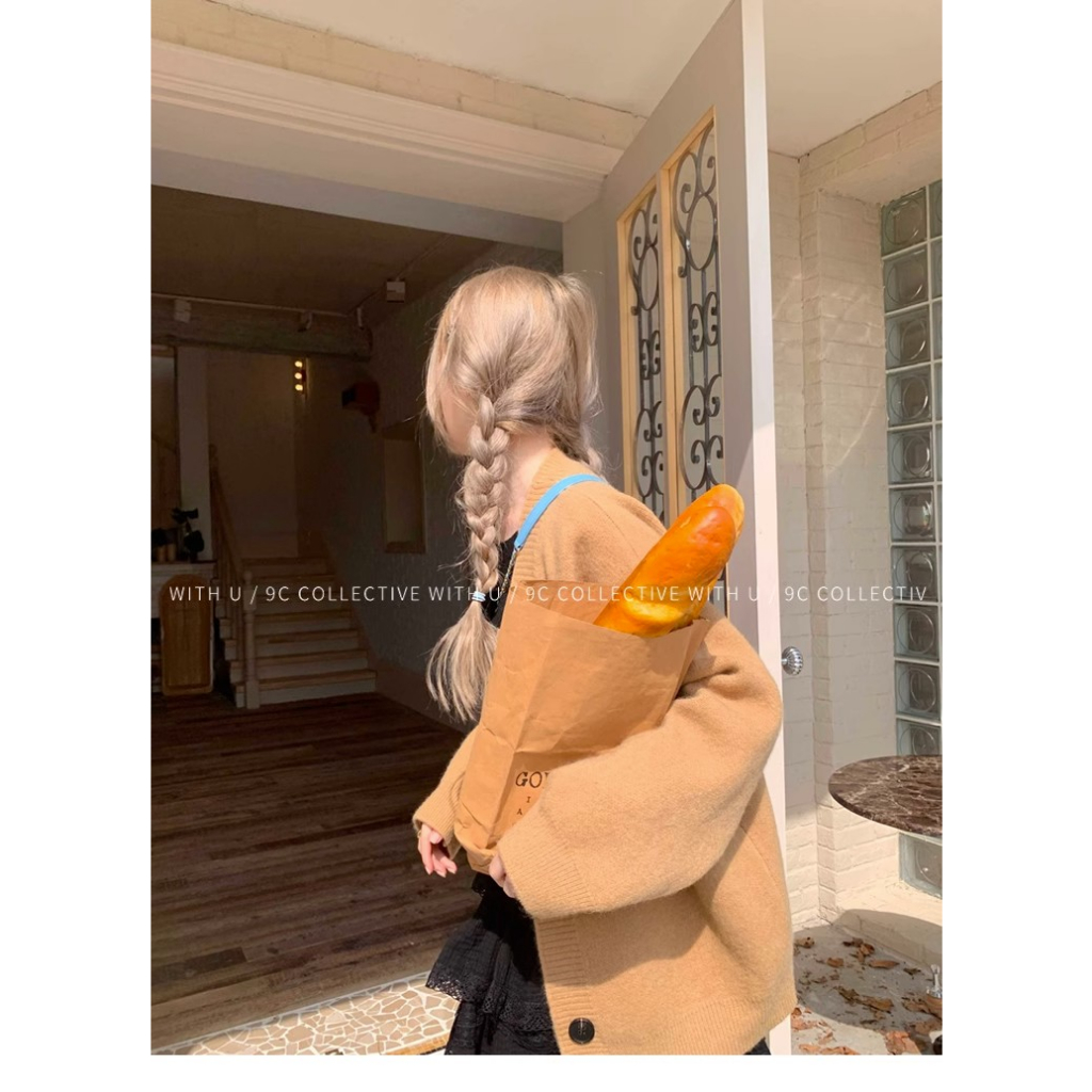 Áo Khoác cardigan Dệt Kim Màu Đen Phong Cách Hàn Quốc Thời Trang Mùa Thu Cho Nữ