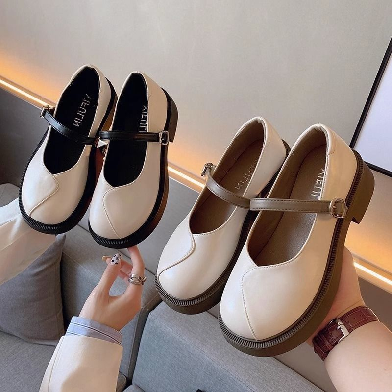 YAOLI  Giày Búp Bê Mary Jane Mũi Tròn Đế Mềm Dày Dặn Thời Trang Dành Cho Nữ