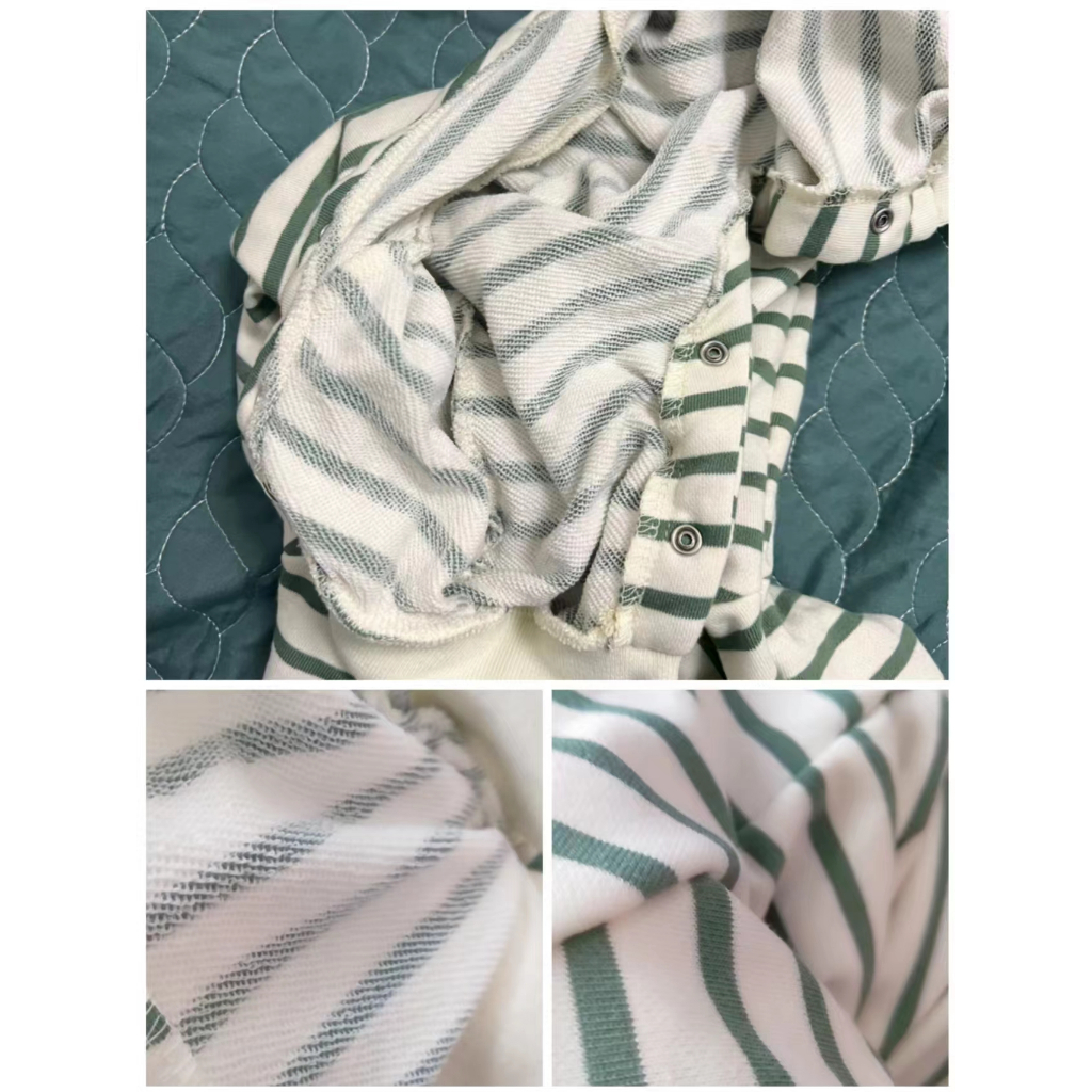 Bộ Áo Liền Quần Tay Dài In Họa Tiết Kẻ Sọc Dễ Thương Thời Trang Mùa Xuân Cho Bé Sơ Sinh