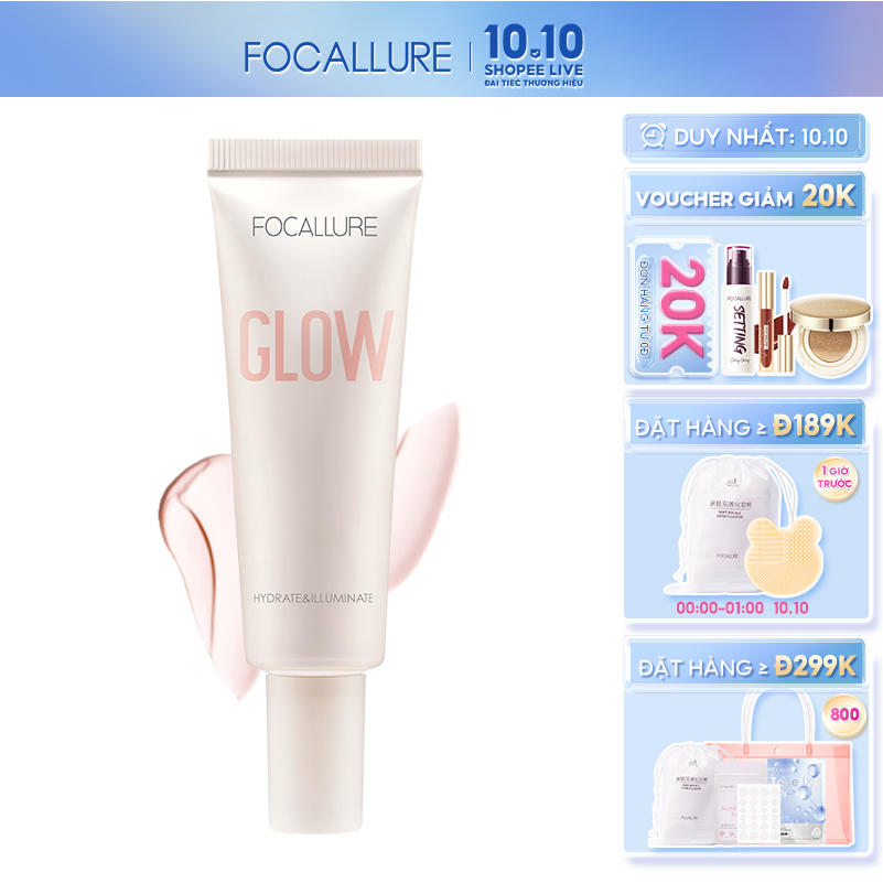 Kem lót FOCALLURE 25g trang điểm kiềm dầu nâng tông che lỗ chân lông làm mịn da