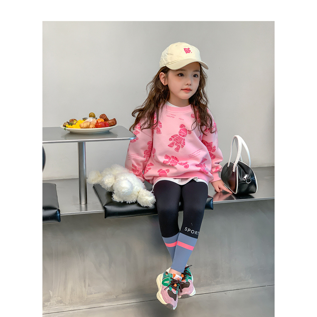 Annie quần áo trẻ em Áo Nỉ Dài Tay Cổ Tròn Thời Trang Cho Bé Gái đồ bộ bé gái