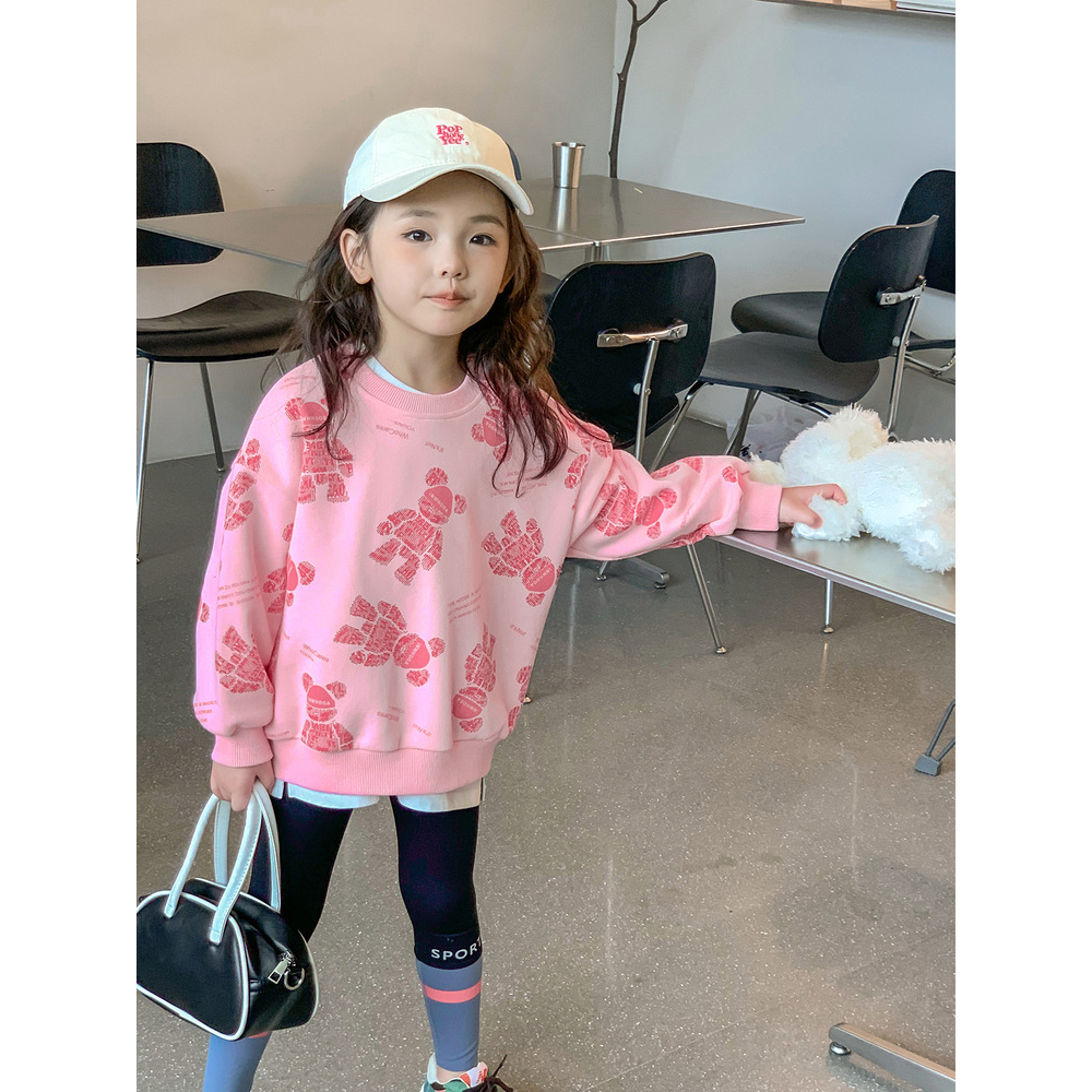 Annie quần áo trẻ em Áo Nỉ Dài Tay Cổ Tròn Thời Trang Cho Bé Gái đồ bộ bé gái