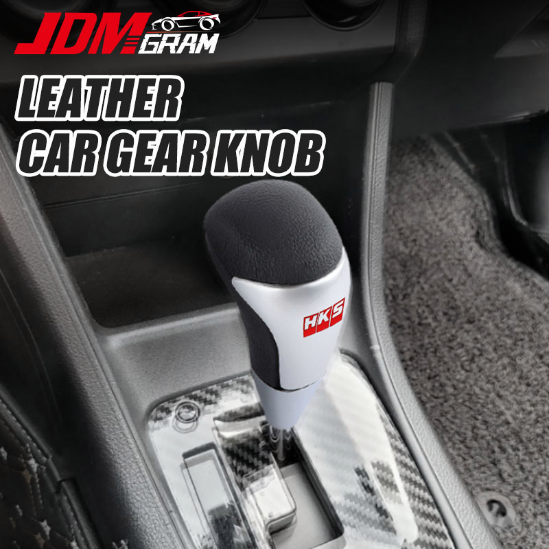 JDMGRAM Núm xoay cần số ô tô bằng da Hướng dẫn sử dụng tự động phổ thông Tự động chuyển số TRD HSK Vỏ bọc cần số ô tô Trang trí Phụ kiện nội thất ô tô