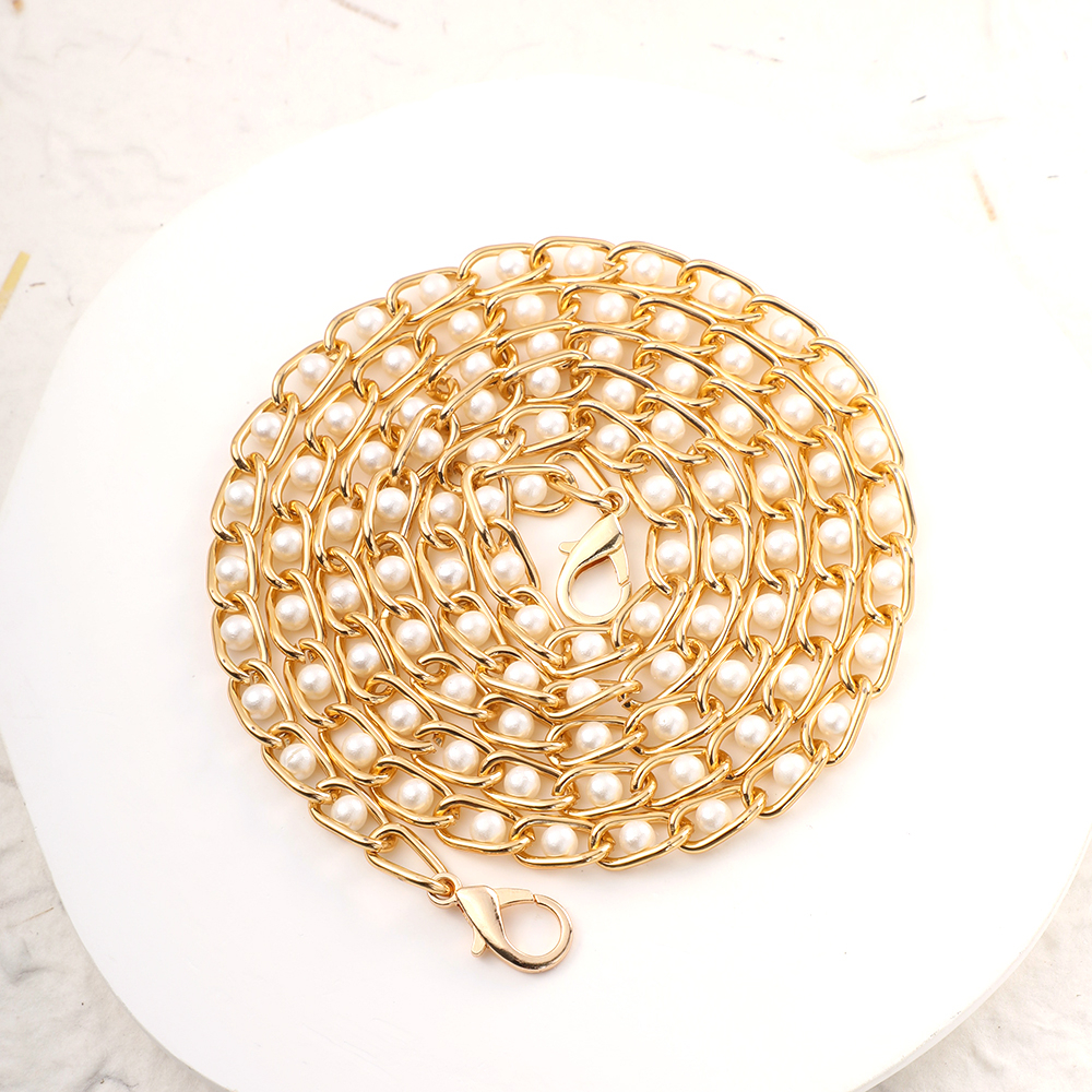 Dây xích thay thế gắn túi đeo vai đính ngọc trai giả dễ thương dành cho bạn nữ